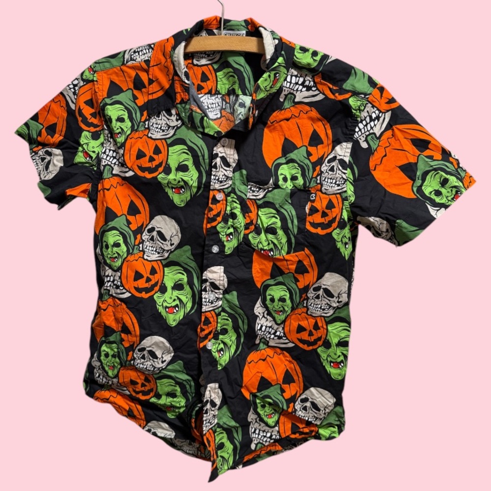 Halloween - Mask Commercial Button-Up Shirt (S)